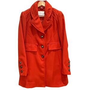 Jessica Simpson Orange/Red Pea Coat Button Down Size Small